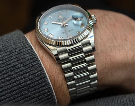 rolex day date platinum blue|rolex day date 40 228235.